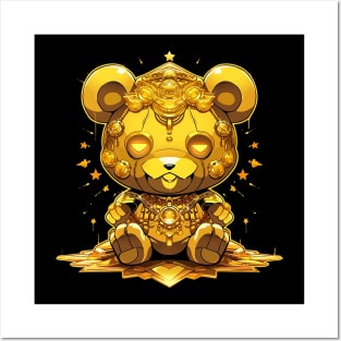 gold bear Posters and Art